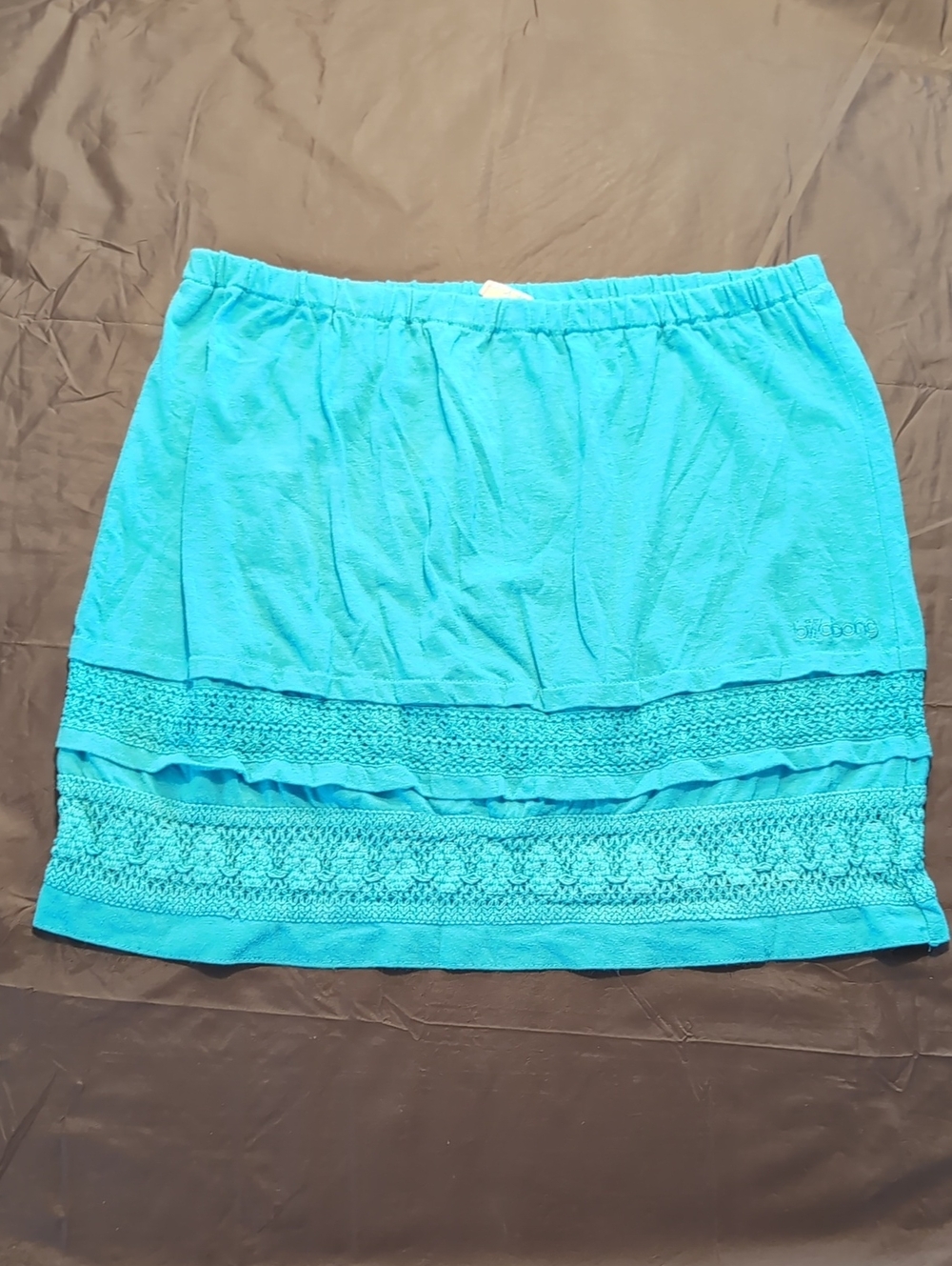 VTG Billabong Turquoise Crochet-Trim Skirt